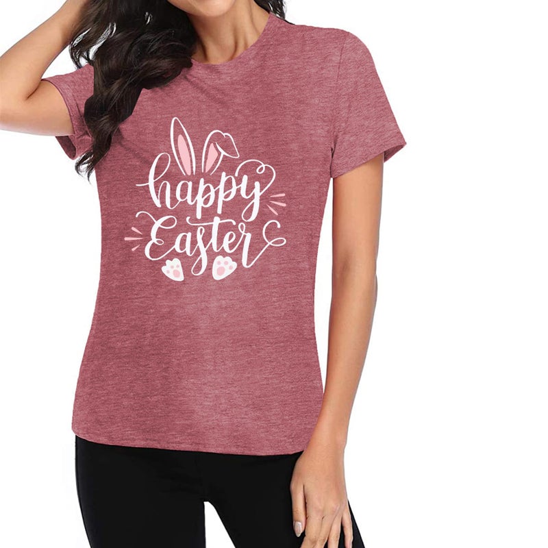 Grezea Happy Easter Shirt for Women:Funny Easter Bunny Gnome Graphic T-Shirt - Image 3