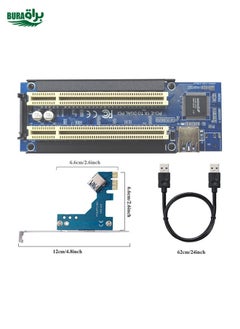 براق PCI-E 1x إلى مزدوج بطاقة PCI Riser تمديد محول إضافة بطاقة تمدد لجهاز الكمبيوتر كمبيوتر  - Image 2