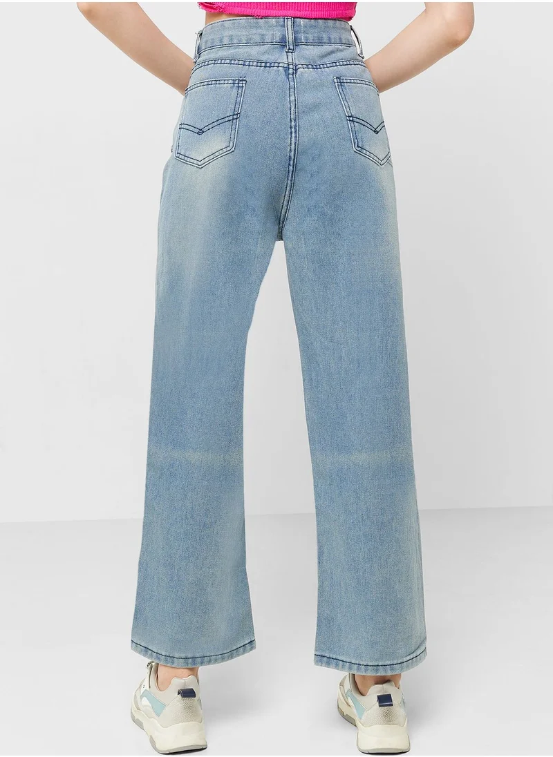 Ginger High Waist Straight Leg Jeans