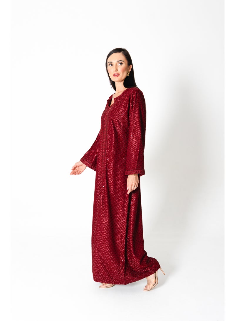 اكسا جلابية مطرزة لامعة - Image 5