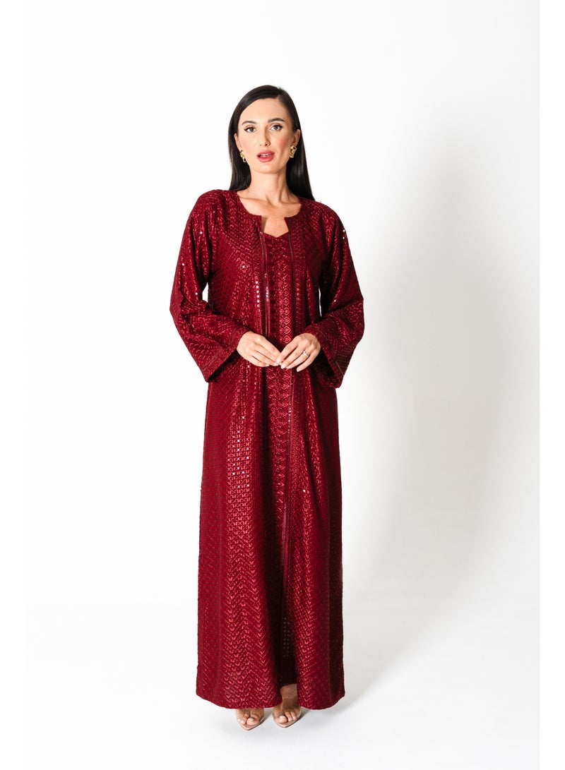 اكسا جلابية مطرزة لامعة - Image 1