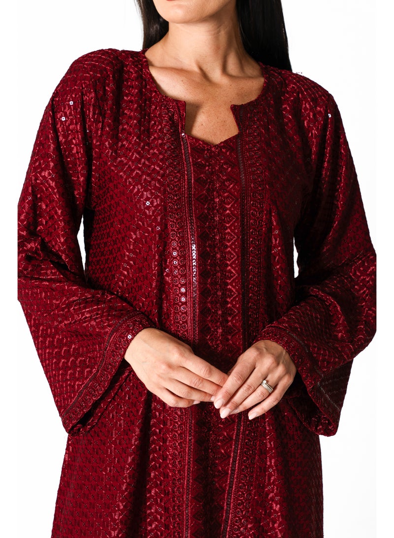 اكسا جلابية مطرزة لامعة - Image 3