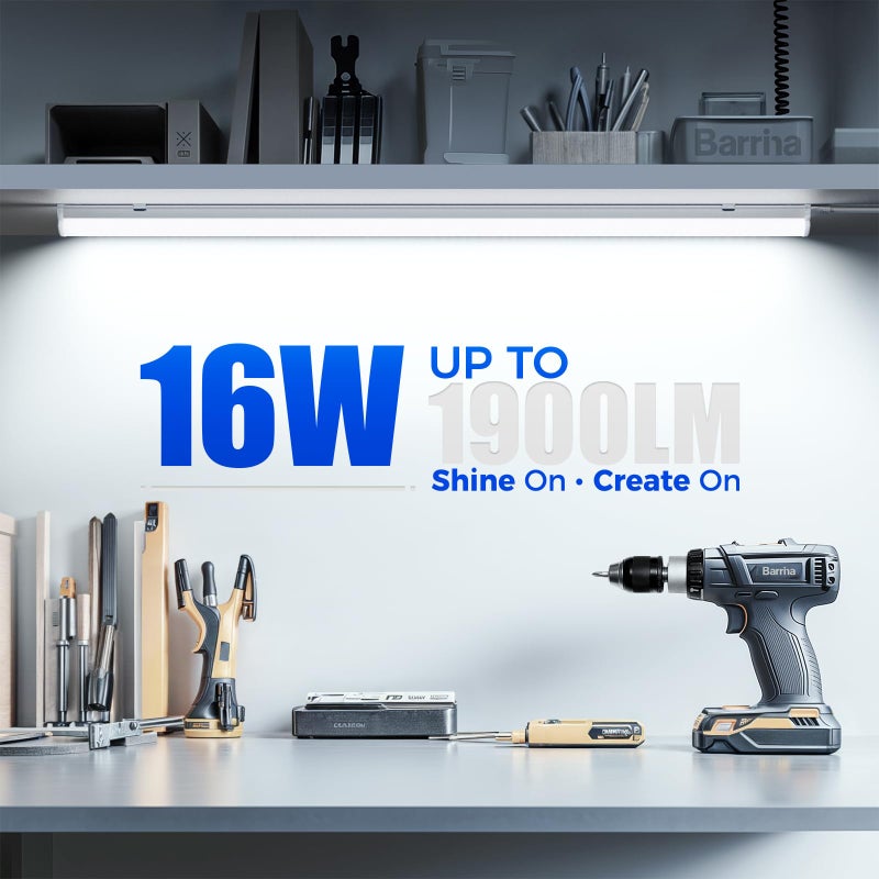 Barrina (Pack of 6 LED T5 Shop Light 3FT, 6500K Super Bright White, Utility Shop Lights, Commercial Bay Light, ETL Listed, Corded Electric with Built-in ON/Off Switch - Image 3