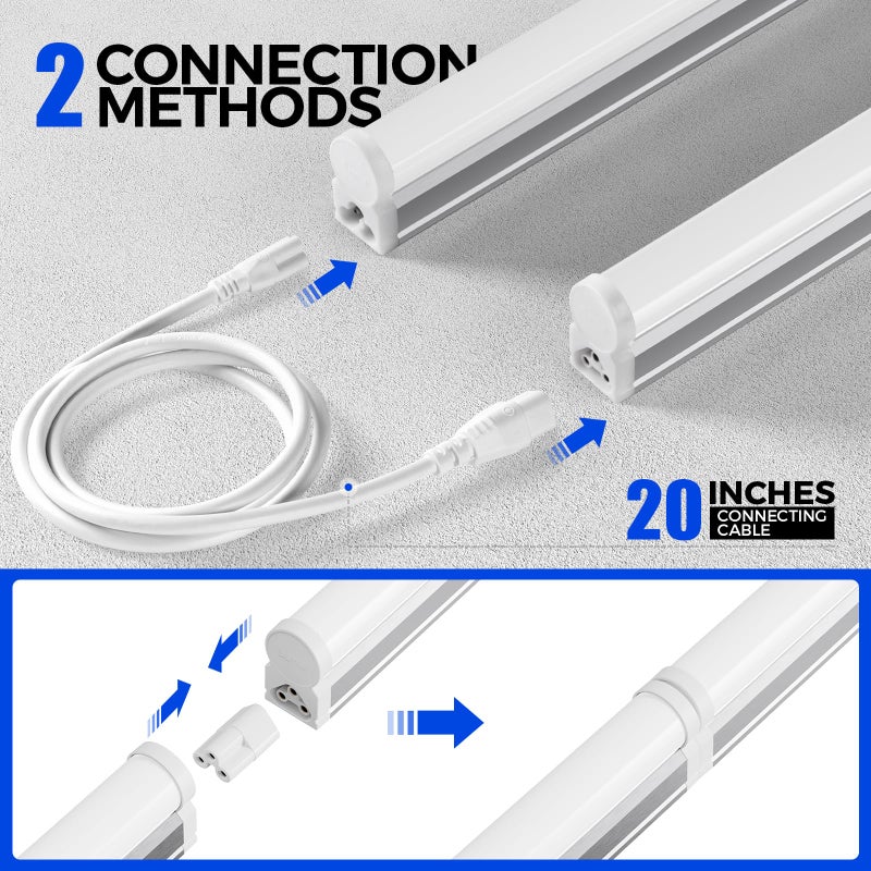 Barrina (Pack of 6 LED T5 Shop Light 3FT, 6500K Super Bright White, Utility Shop Lights, Commercial Bay Light, ETL Listed, Corded Electric with Built-in ON/Off Switch - Image 5