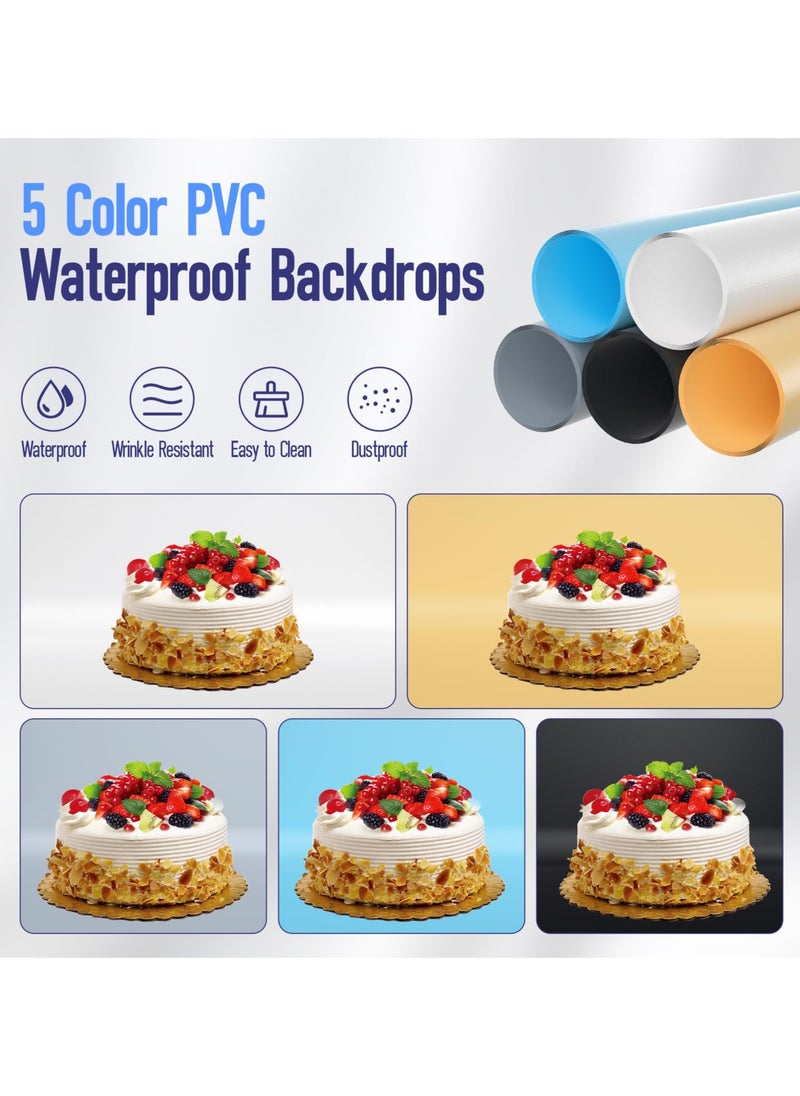 XiuWoo Foldable USB Light Box Photography, 40CM  Large Photo Studio Light Box, Professional Dimmable Photo Booth with 5 Backdrops for Jewelry and Food Items Product Photography  - Image 3