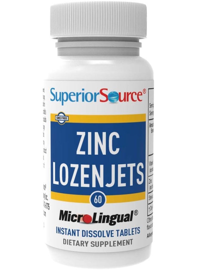 Superior Source Zinc Lozenjets - Immune System Support Supplement - Trace Mineral Supplement Aids Systems & Functions - Zinc Supplement for Women & Men - 60 Instant Dissolve Tablets  - Image 3