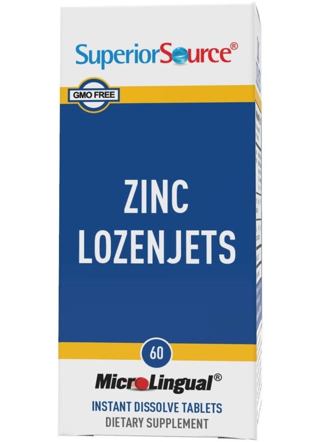 Superior Source Zinc Lozenjets - Immune System Support Supplement - Trace Mineral Supplement Aids Systems & Functions - Zinc Supplement for Women & Men - 60 Instant Dissolve Tablets  - Image 5