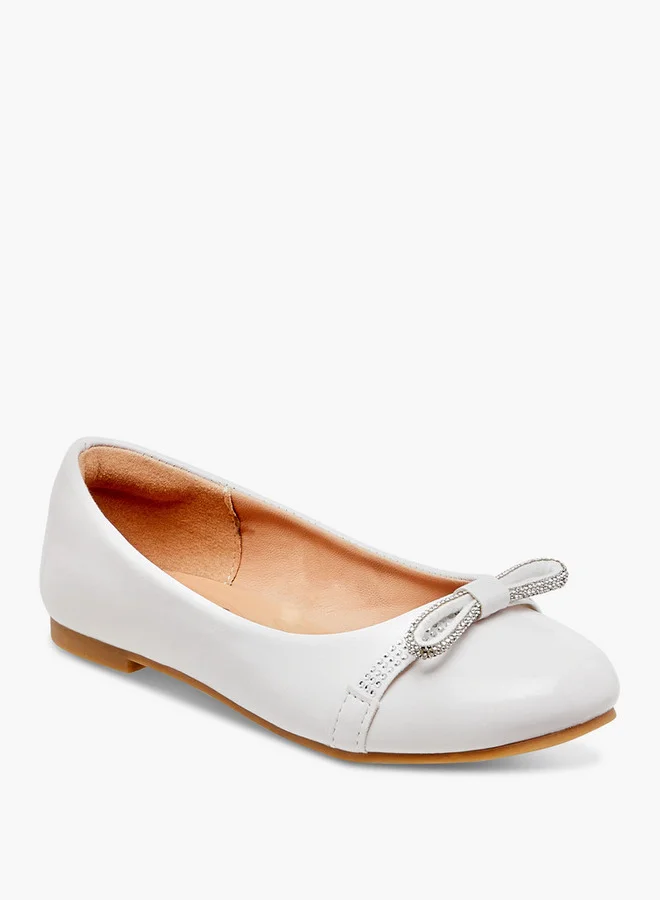 Little Missy Bow Embellished Ballerina Shoes