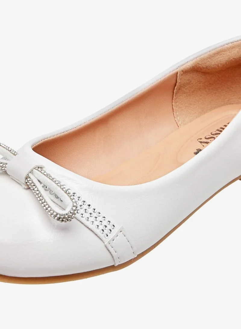 Little Missy Bow Embellished Ballerina Shoes