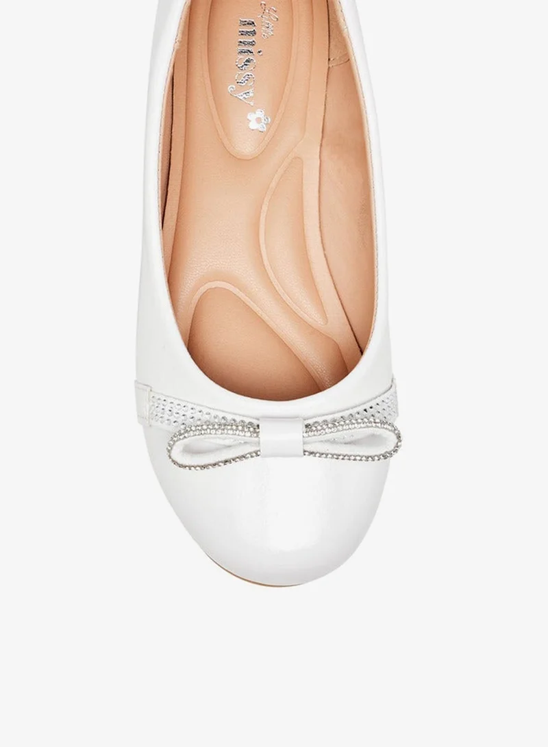 Little Missy Bow Embellished Ballerina Shoes