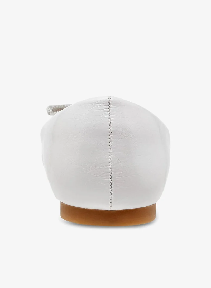 Little Missy Bow Embellished Ballerina Shoes