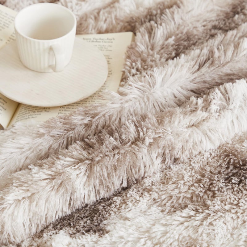 Coova Ultra Soft Faux Fur Throw Blanket - Fuzzy Fluffy Cozy Microfiber Blankets  Warm Thick Plush Sherpa Fleece Throw Blanket For Couch Bed Sofa Ideal Gift For Women.(Tie Dye Brown  50""X60"") - Image 4