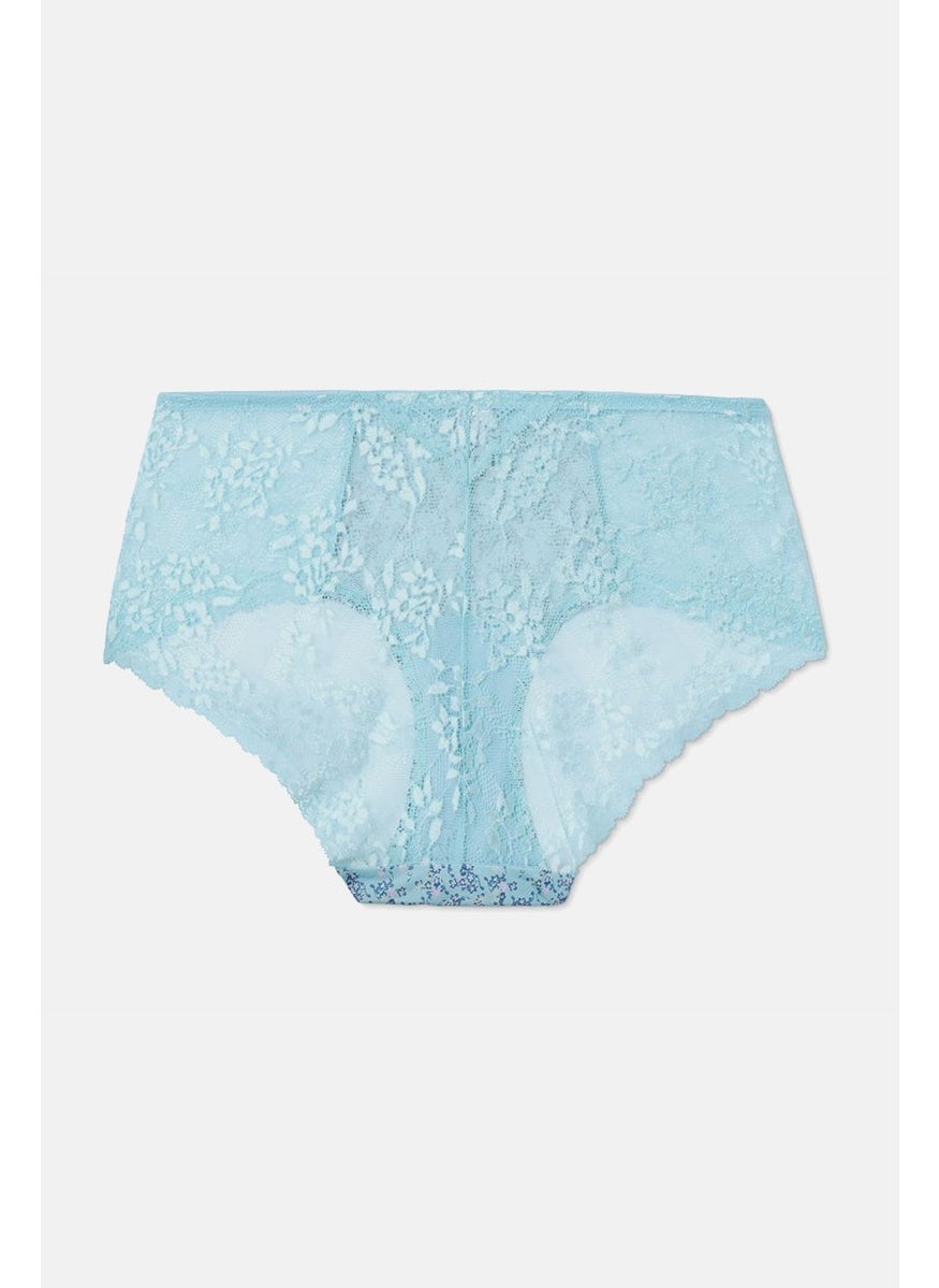 Tchibo Women Textured Lace Panty, Turquoise  - Image 2