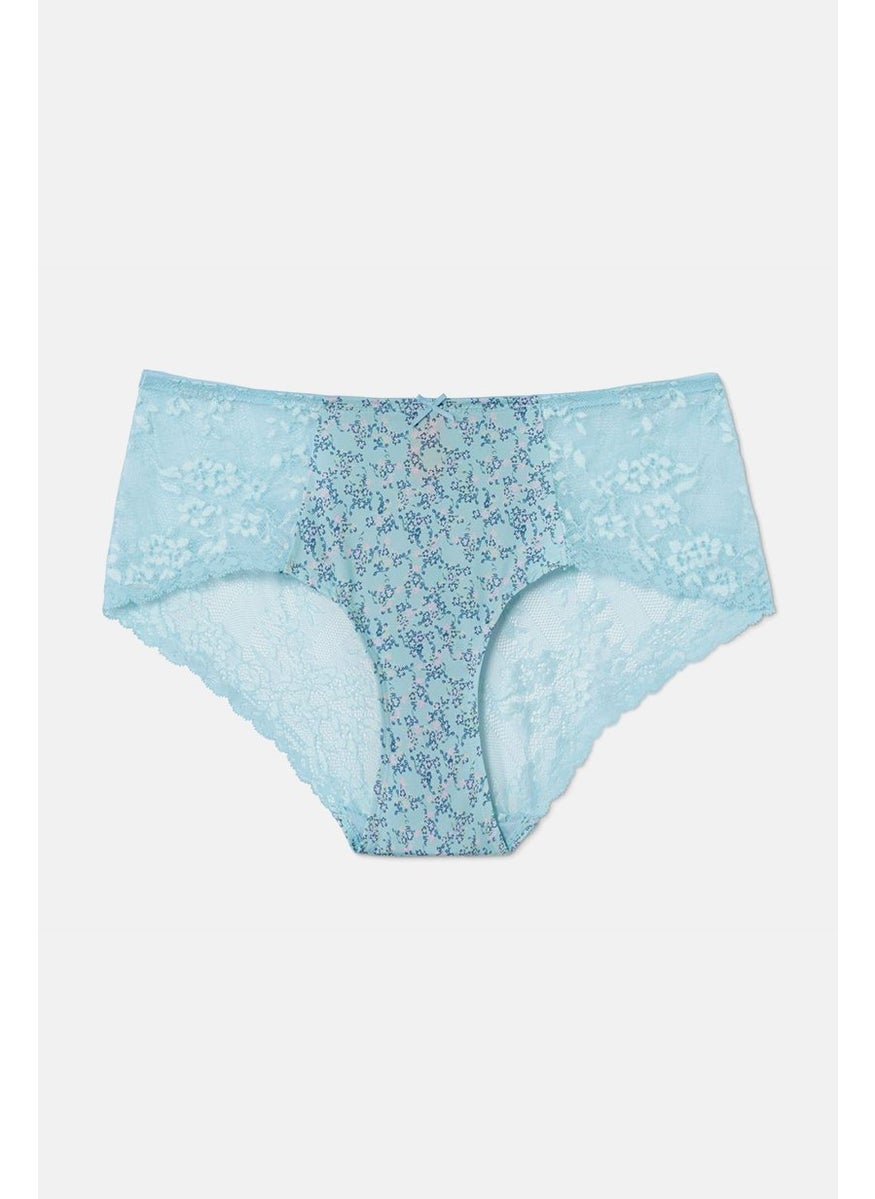 Tchibo Women Textured Lace Panty, Turquoise  - Image 3