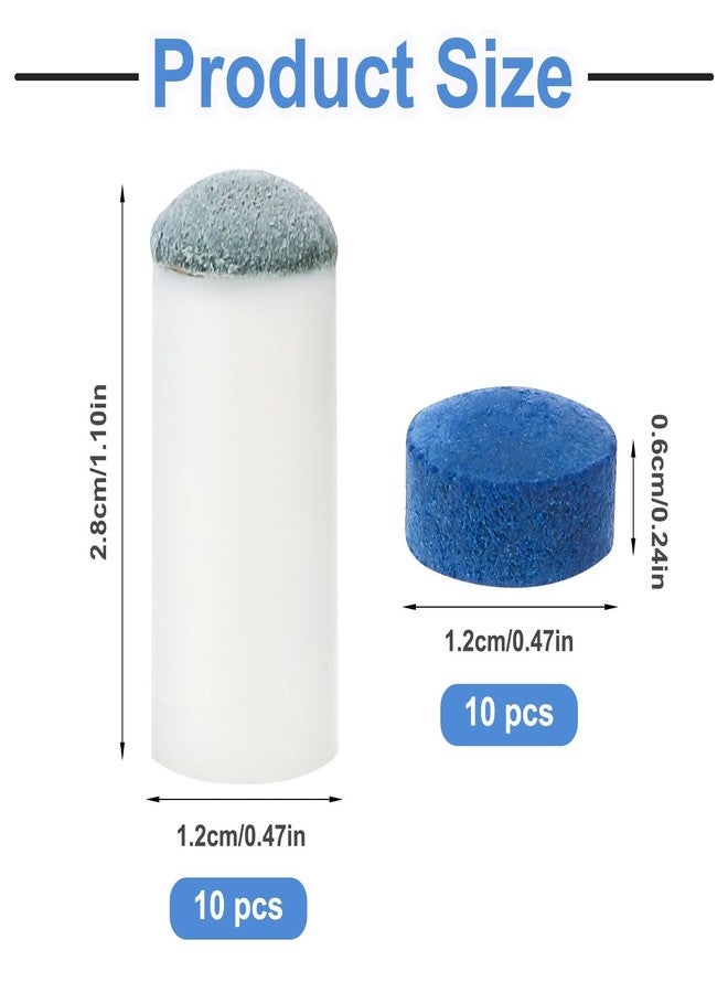Mgbmyltm 20PCS Snooker Cue Tip Set, 9mm Snooker Cue Stick Tip Replacement Kit, Professional Snooker Accessories with 10 Cue Tips and 10 Ferrule Caps, Pool Table Accessories for Enhanced Game Performance - Image 2