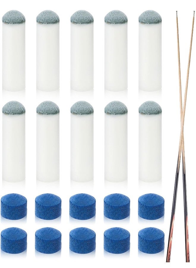 Mgbmyltm 20PCS Snooker Cue Tip Set, 9mm Snooker Cue Stick Tip Replacement Kit, Professional Snooker Accessories with 10 Cue Tips and 10 Ferrule Caps, Pool Table Accessories for Enhanced Game Performance - Image 1