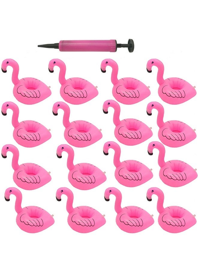 BoBofly Inflatable Drink Holder, 16 Packs Flamingos Floats Inflatable Cup Floating Coasters for Summer Swimming Pool Party and Kids Fun Bath Toys (16 Packs) - Image 1