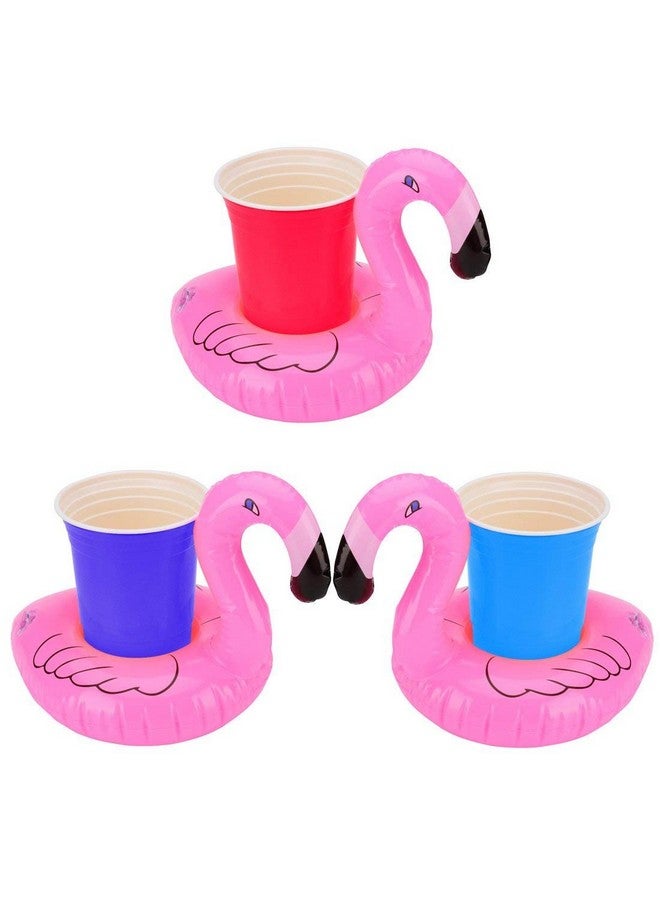 BoBofly Inflatable Drink Holder, 16 Packs Flamingos Floats Inflatable Cup Floating Coasters for Summer Swimming Pool Party and Kids Fun Bath Toys (16 Packs) - Image 3