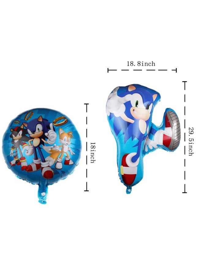 Party Nice 5 pcs Balloons for Sonic the Hedgehog, Sonic the Hedgehog Supplies, Kids Baby Shower Birthday Decorations - Image 5