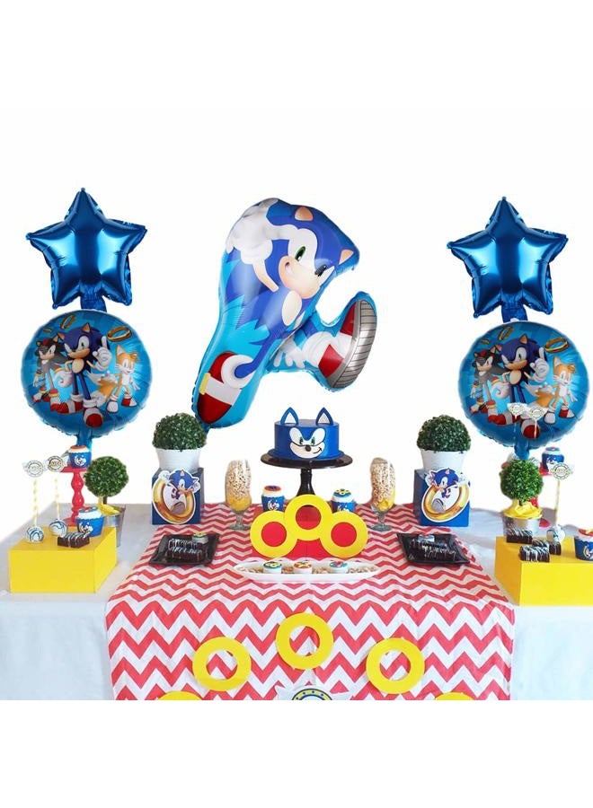 Party Nice 5 pcs Balloons for Sonic the Hedgehog, Sonic the Hedgehog Supplies, Kids Baby Shower Birthday Decorations - Image 3