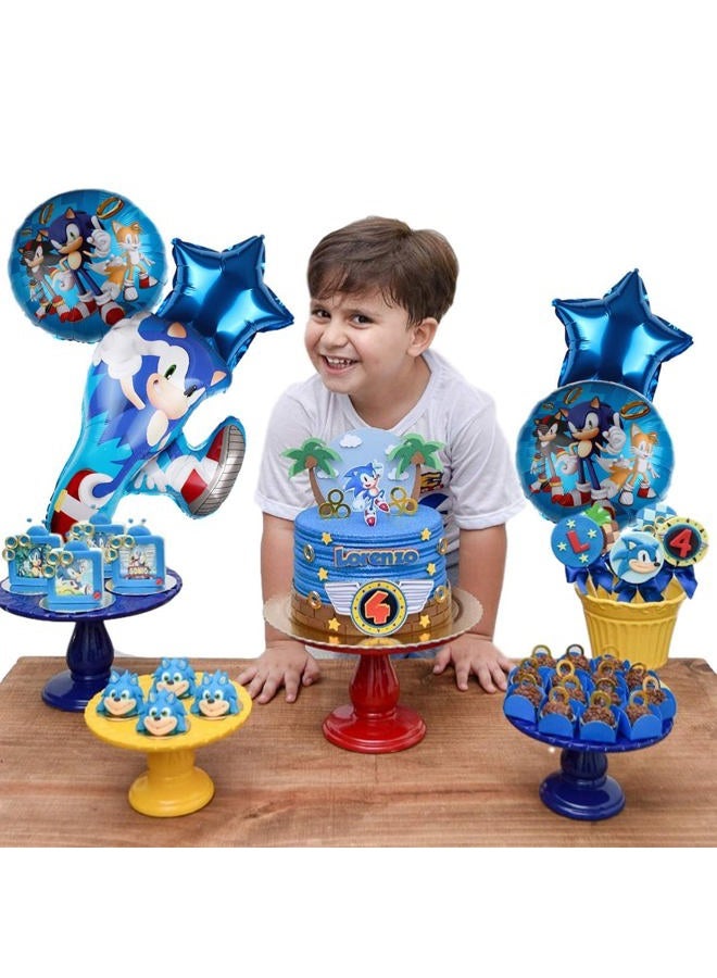 Party Nice 5 pcs Balloons for Sonic the Hedgehog, Sonic the Hedgehog Supplies, Kids Baby Shower Birthday Decorations - Image 2
