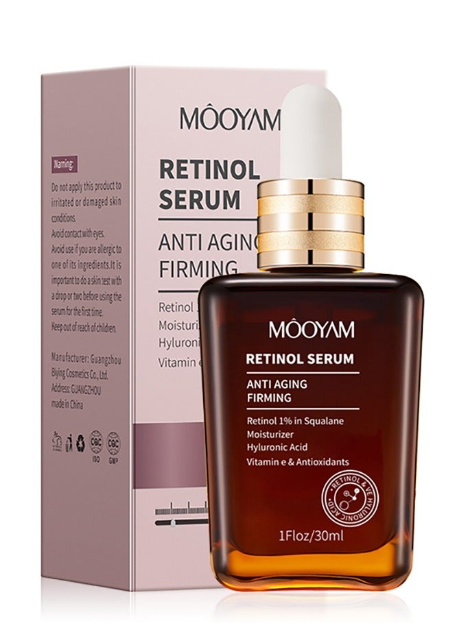 MOOYAM Retinol Serum Wrinkles Anti-Aging, Vitamin E And Antioxidants Hyaluronic Acid Anti-Aging Serum, Reduces Wrinkles, Fine Lines, Age Spots, Sun Spots, Anti Wrinkle Facial Serum 30ml  - Image 1