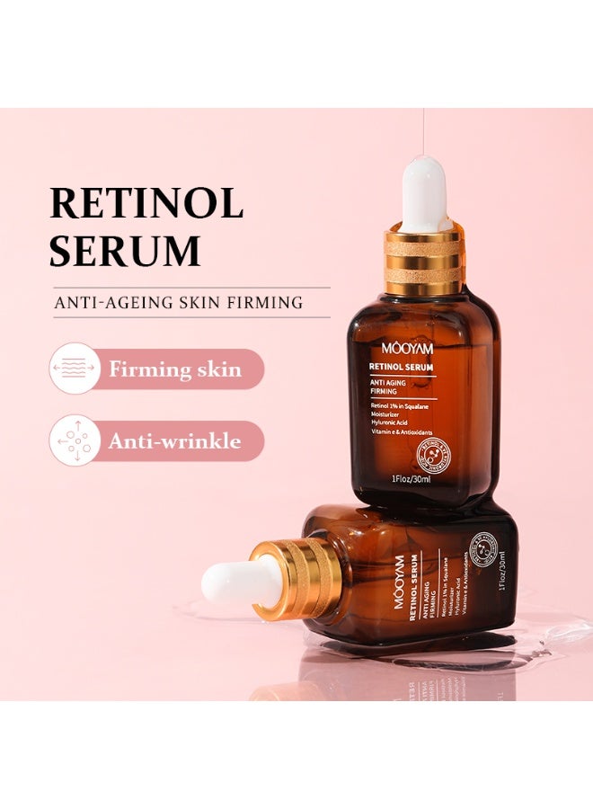MOOYAM Retinol Serum Wrinkles Anti-Aging, Vitamin E And Antioxidants Hyaluronic Acid Anti-Aging Serum, Reduces Wrinkles, Fine Lines, Age Spots, Sun Spots, Anti Wrinkle Facial Serum 30ml  - Image 2