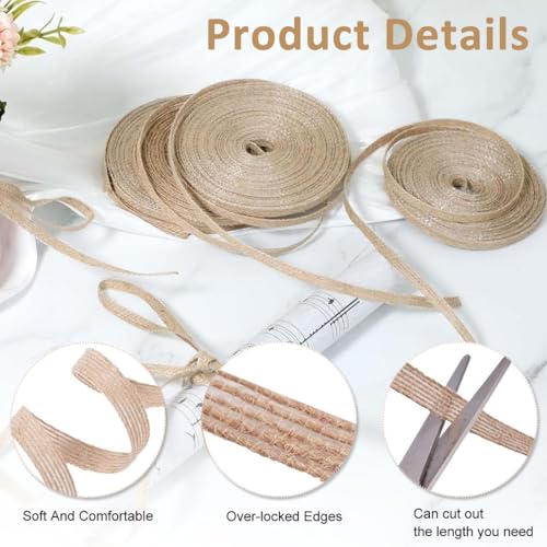 PATPAT® 5 Rolls Jute Burlap Ribbon,3.94 inches Creative Jute Cloth Roll Rope for Craft Ribbons for Gift Wrapping,Event & Wedding Decorations Gift Packing Materials Natural Fabric Roll Craft - Image 3