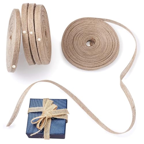 PATPAT® 5 Rolls Jute Burlap Ribbon,3.94 inches Creative Jute Cloth Roll Rope for Craft Ribbons for Gift Wrapping,Event & Wedding Decorations Gift Packing Materials Natural Fabric Roll Craft - Image 1