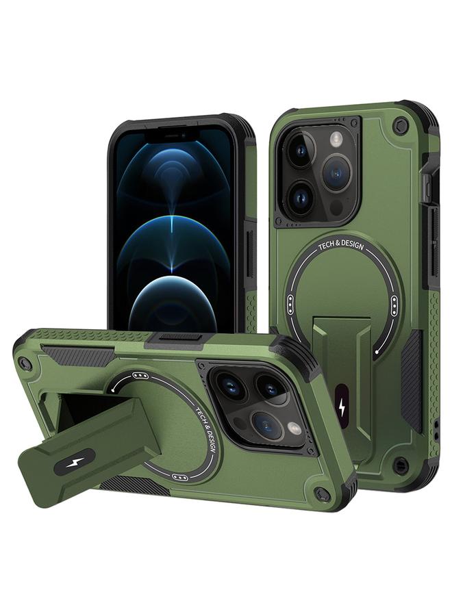 erorex Case For iPhone 12 Pro Max Armor Magsafe Holder PC Hybrid TPU Phone Case - Image 1