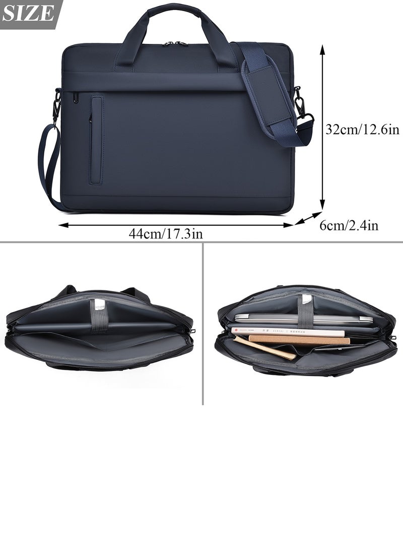 Qiccijoo Qiccijoo Laptop Bag for Men or Women 15.6 Inch Computer Bag Briefcase Laptop Case Shoulder Bag with Strap Computer Cases Messenger Bag handbag for Travel/Business(Blue)  - Image 2