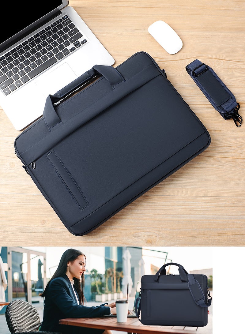 Qiccijoo Qiccijoo Laptop Bag for Men or Women 15.6 Inch Computer Bag Briefcase Laptop Case Shoulder Bag with Strap Computer Cases Messenger Bag handbag for Travel/Business(Blue)  - Image 3