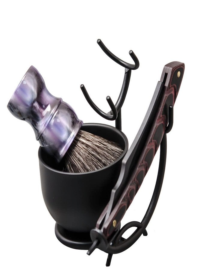 Grandslam Shaving Kit - Straight Razor, Leather Strop, Bowl & Stand, Shaving Brush, Soap - Gift for Men - Image 3