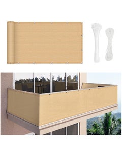 Generic Balcony Screen Privacy Fence Cover 3' x 16.5' Sand Fence Netting Mesh Shade Cloth Fabric UV Protection for Apartment Balcony Railing Porch Outdoor  - Image 1