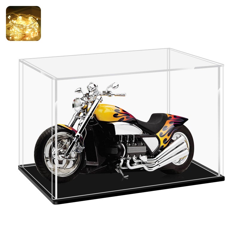 LANSCOERY Clear Acrylic Display Case, Assemble Small Display Box Stand with Black Base, Dustproof Protection Showcase for Collectibles Memorabilia Figurines (6x4x4inch; 15x10x10cm) - Image 1