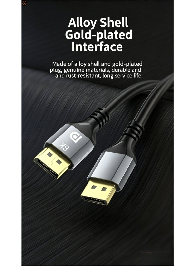 slendorlife DisplayPort 2.1 Cable 1M | DP 2.1 Cable | 80Gbps 16K@60Hz 8K@120Hz 4K@144Hz 2K@240Hz HDR | High Speed Gaming Cable for Monitor Laptop GPU PC TV - Image 3