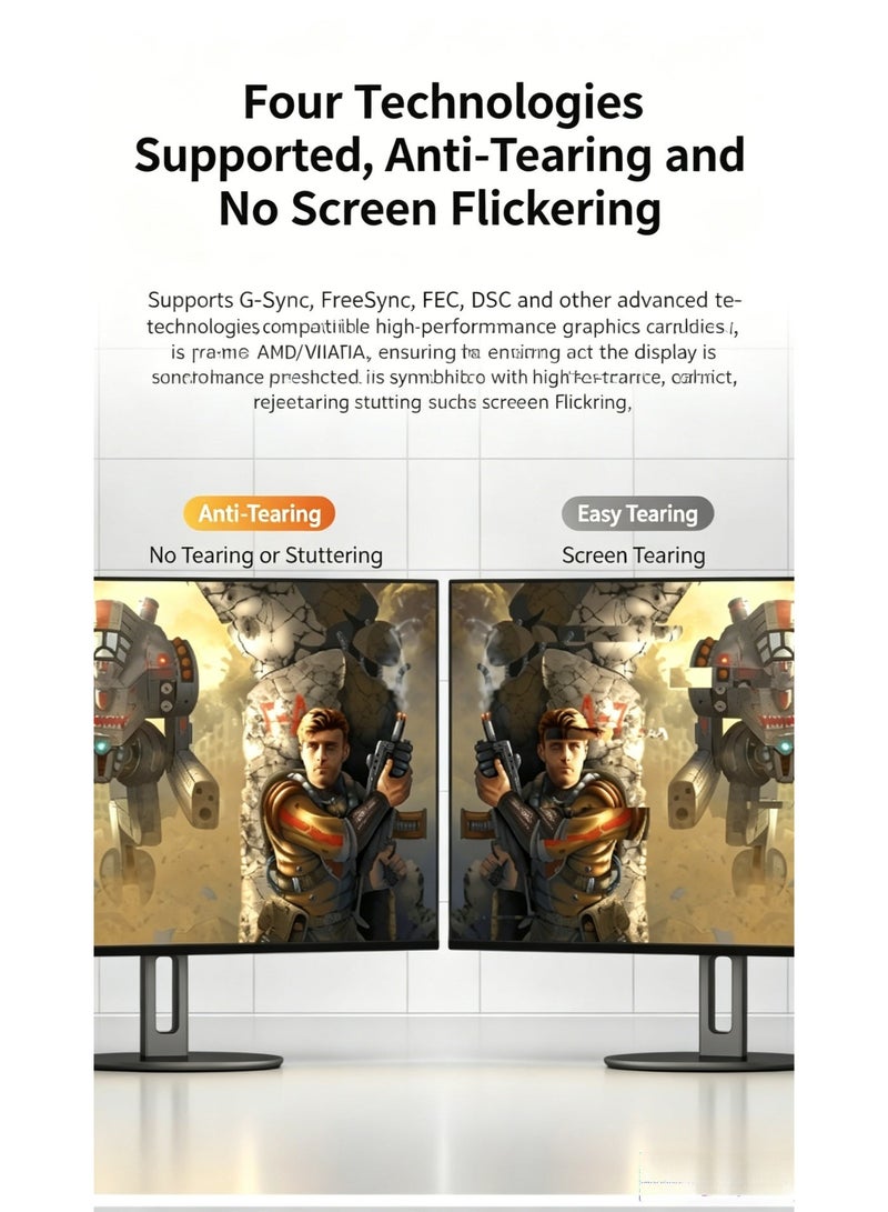 slendorlife DisplayPort 2.1 Cable 1M | DP 2.1 Cable | 80Gbps 16K@60Hz 8K@120Hz 4K@144Hz 2K@240Hz HDR | High Speed Gaming Cable for Monitor Laptop GPU PC TV - Image 2
