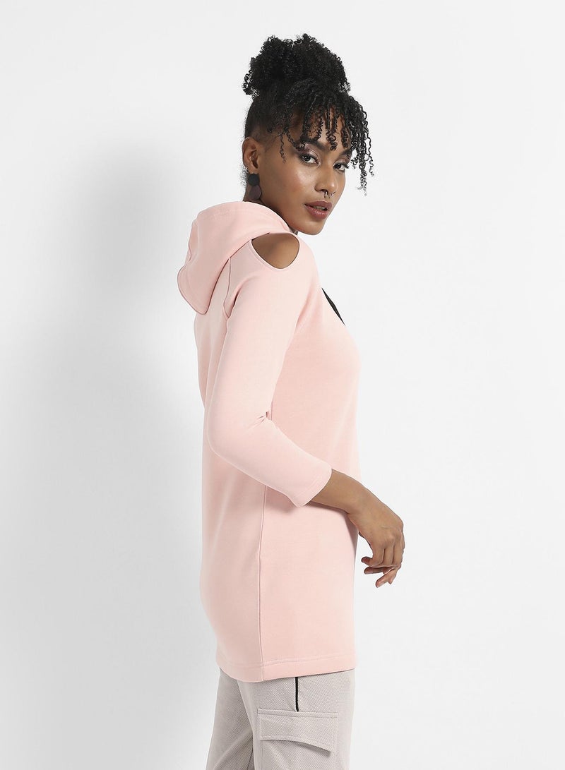 Campus Sutra Cold Shoulder Hoodie Dress - Image 3