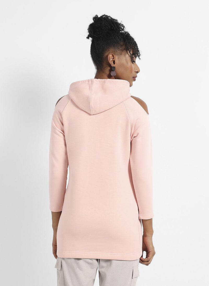 Campus Sutra Cold Shoulder Hoodie Dress - Image 5