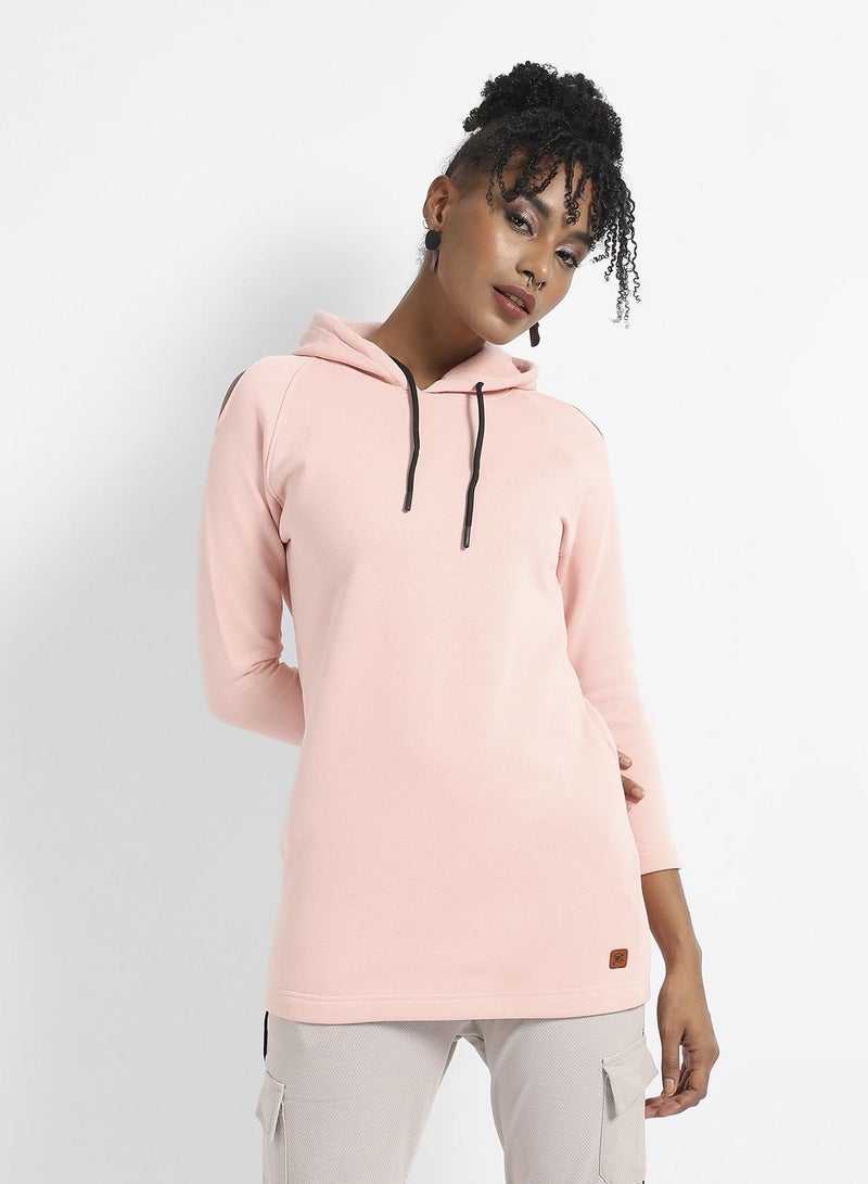Campus Sutra Cold Shoulder Hoodie Dress - Image 2