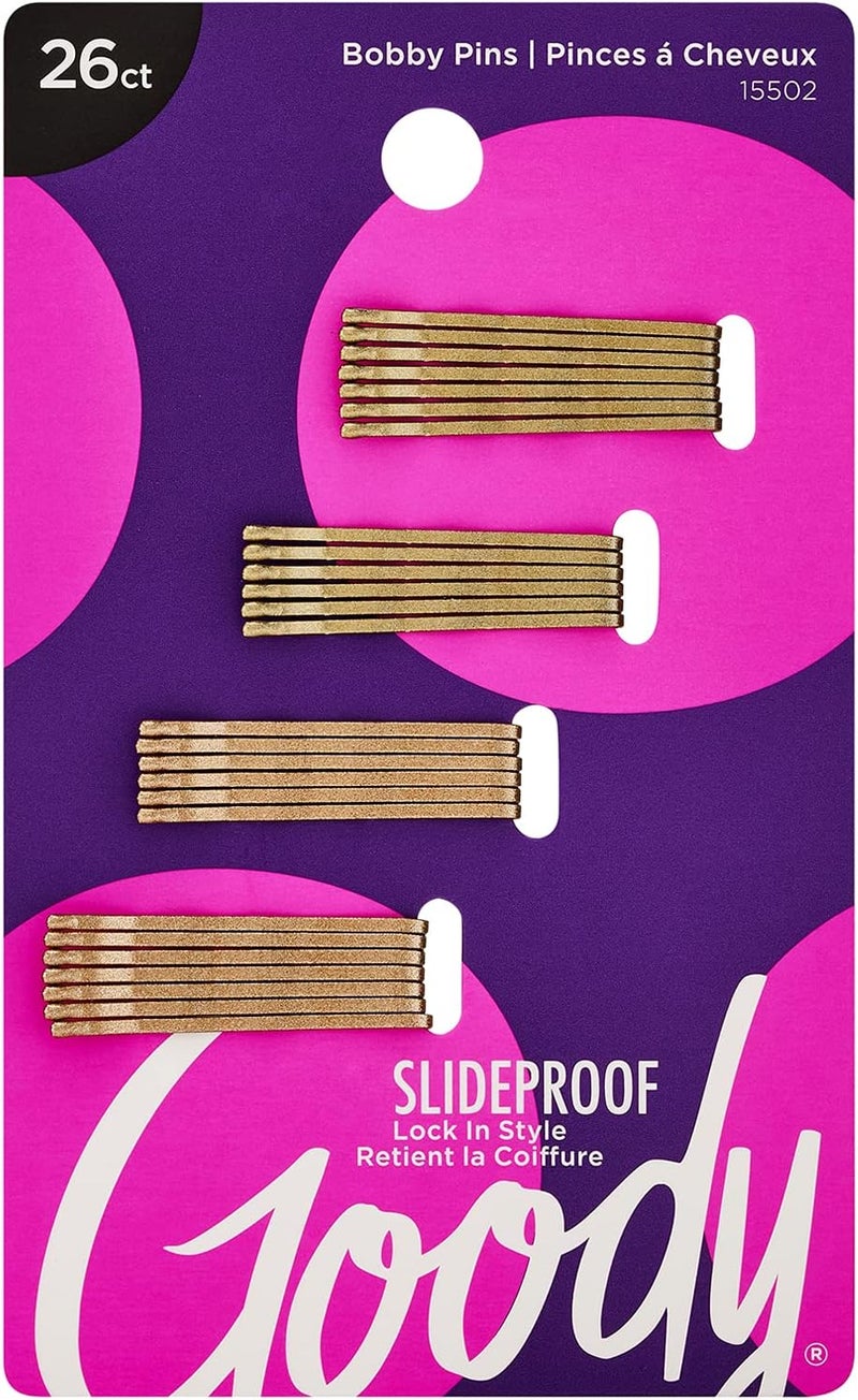 Goody Metallic Blonde Small Bobby Pins - 26 Count for Secure Hair Styling - Image 1