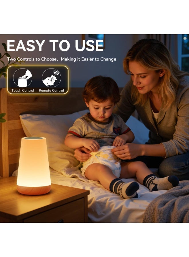 LED مصباح جنب السرير الليل ضوء اللمس والتحكم عن بعد سطح الطاولة القابل للتخفيف 13 ألوان تغيير 5 سطوع قابل للتعديل قابل للشحن مصباح محمول للأطفال الأطفال غرفة النوم غرفة المعيشة التخييم في الهواء الطلق - Image 3