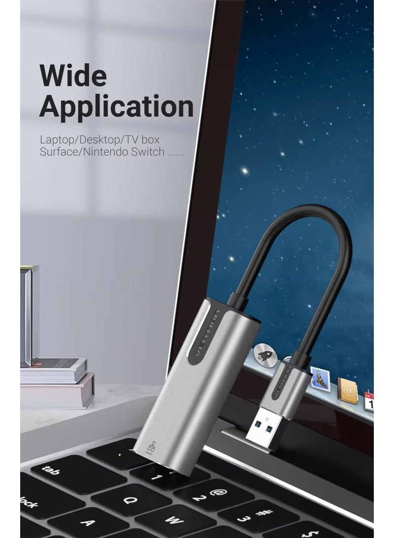 VENTION USB Ethernet Adapter, USB 3.0 to 10/100/1000 Gigabit Ethernet LAN Network Adapter Ethernet Compatible with Nintendo Switch, Surface Pro, Notebook PC Grey - Image 4