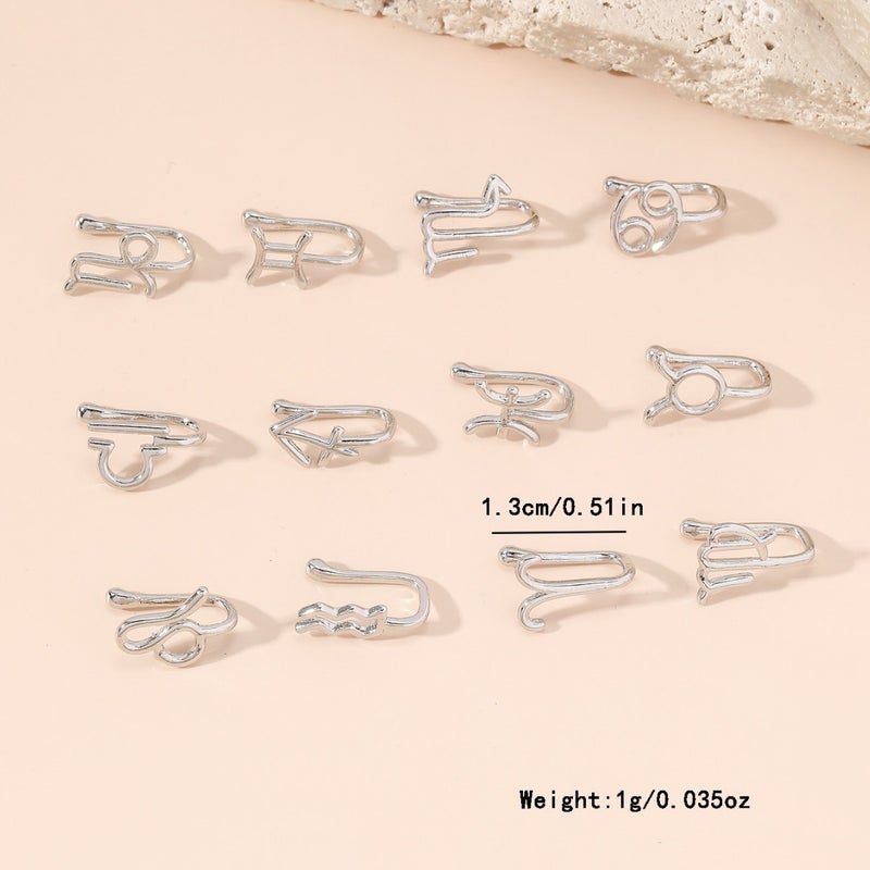Best Selling Creative Non-Perforated U-Shaped Nose Clip Female Non-Perforated Twelve Constellation Nose Ring Puncture Jewelry - Image 4