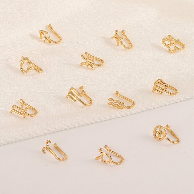 Best Selling Creative Non-Perforated U-Shaped Nose Clip Female Non-Perforated Twelve Constellation Nose Ring Puncture Jewelry - Image 3