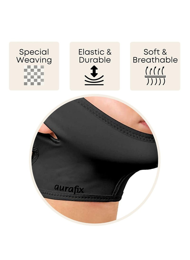 YelaJoy Post Surgical Chin Strap Bandage for Women - Neck and Chin Compression Garment Wrap - Face Slimmer, Jowl Tightening, Chin Lifting (Black) - Image 2