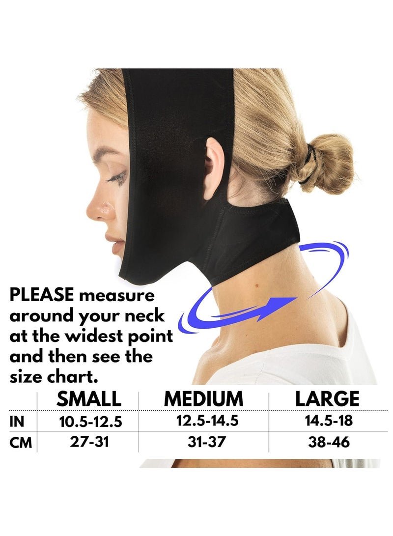 YelaJoy Post Surgical Chin Strap Bandage for Women - Neck and Chin Compression Garment Wrap - Face Slimmer, Jowl Tightening, Chin Lifting (Black) - Image 5