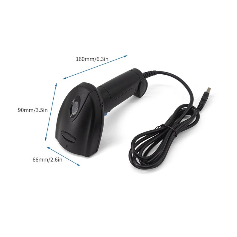 1D/2D Barcode Scanner Handheld USB Wired Bar Code Reader Manual Trigger/Auto Continuous Scanning Support Paper Code Compatible with Windows Android Mac for Supermarket Retail Store Library Logistics - Image 2
