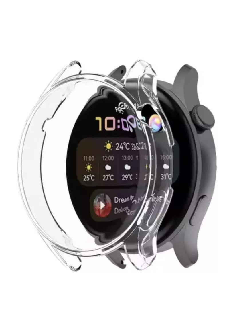 Generic TPU Protective Cover 48mm Bracelet Frame with Tempered Protector Film For Huawei Watch 3 Pro (Clear)  - Image 1