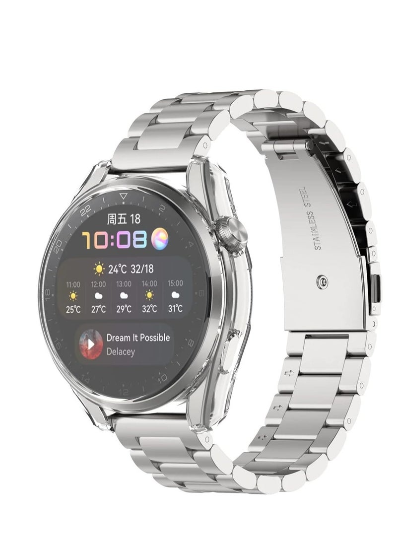 Generic TPU Protective Cover 48mm Bracelet Frame with Tempered Protector Film For Huawei Watch 3 Pro (Clear)  - Image 2